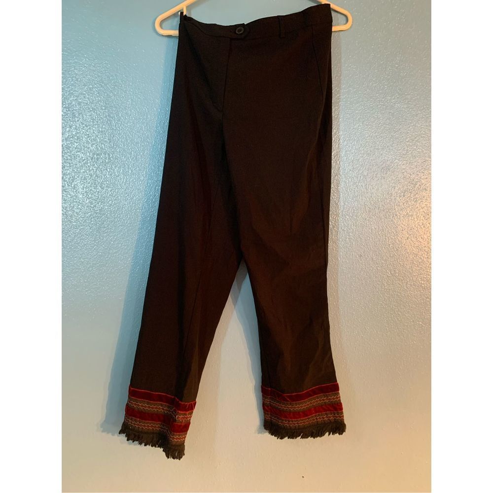 Vintage EDC by Esprit Black Pants with Red Velvet Tassel Bottoms